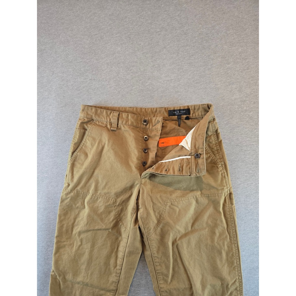 Rag & Bone Carpenter Pants Mens 31 Tan Double Knee Canvas Button Fly Utility - Picture 7 of 16